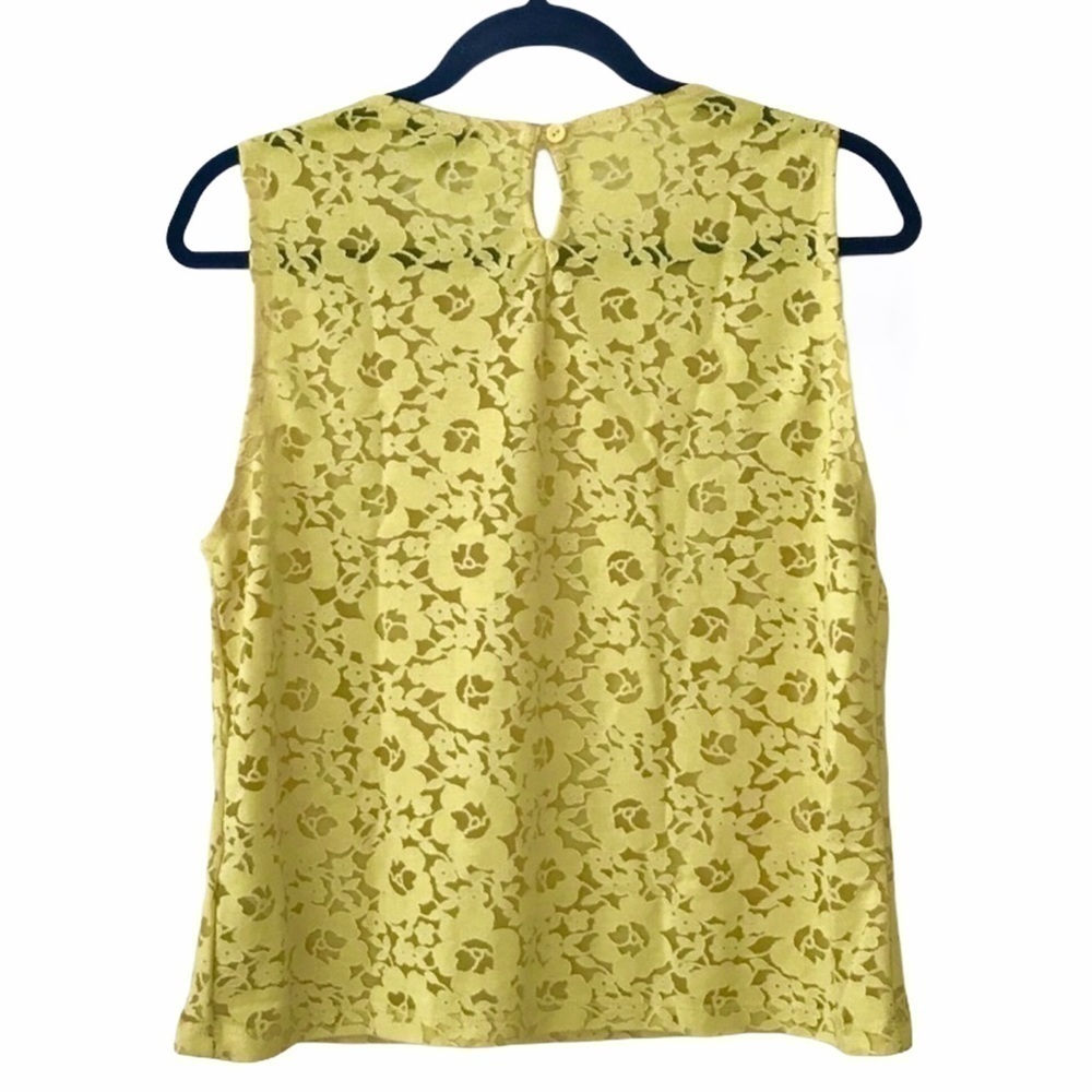 Topshop Floral Yellow Lace Tank Top Blouse - Picture 2 of 7